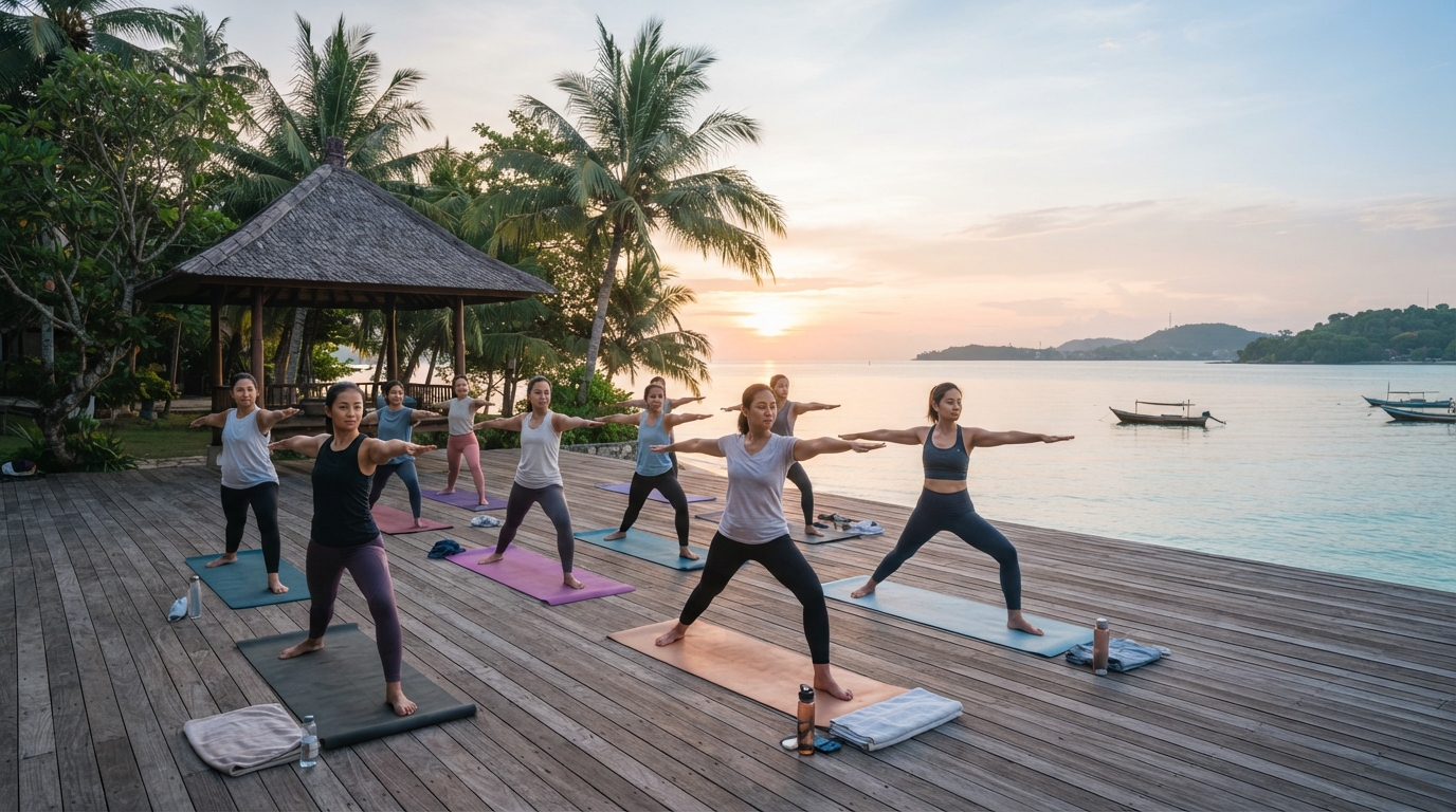 Beach yoga