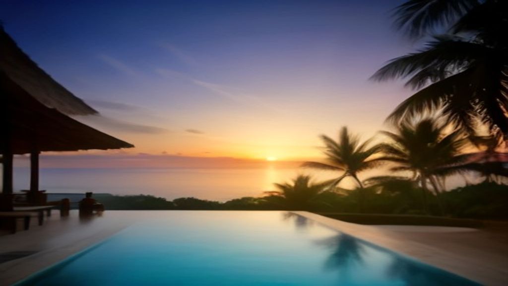 Luxury beachfront resort with ocean view villas and private beach